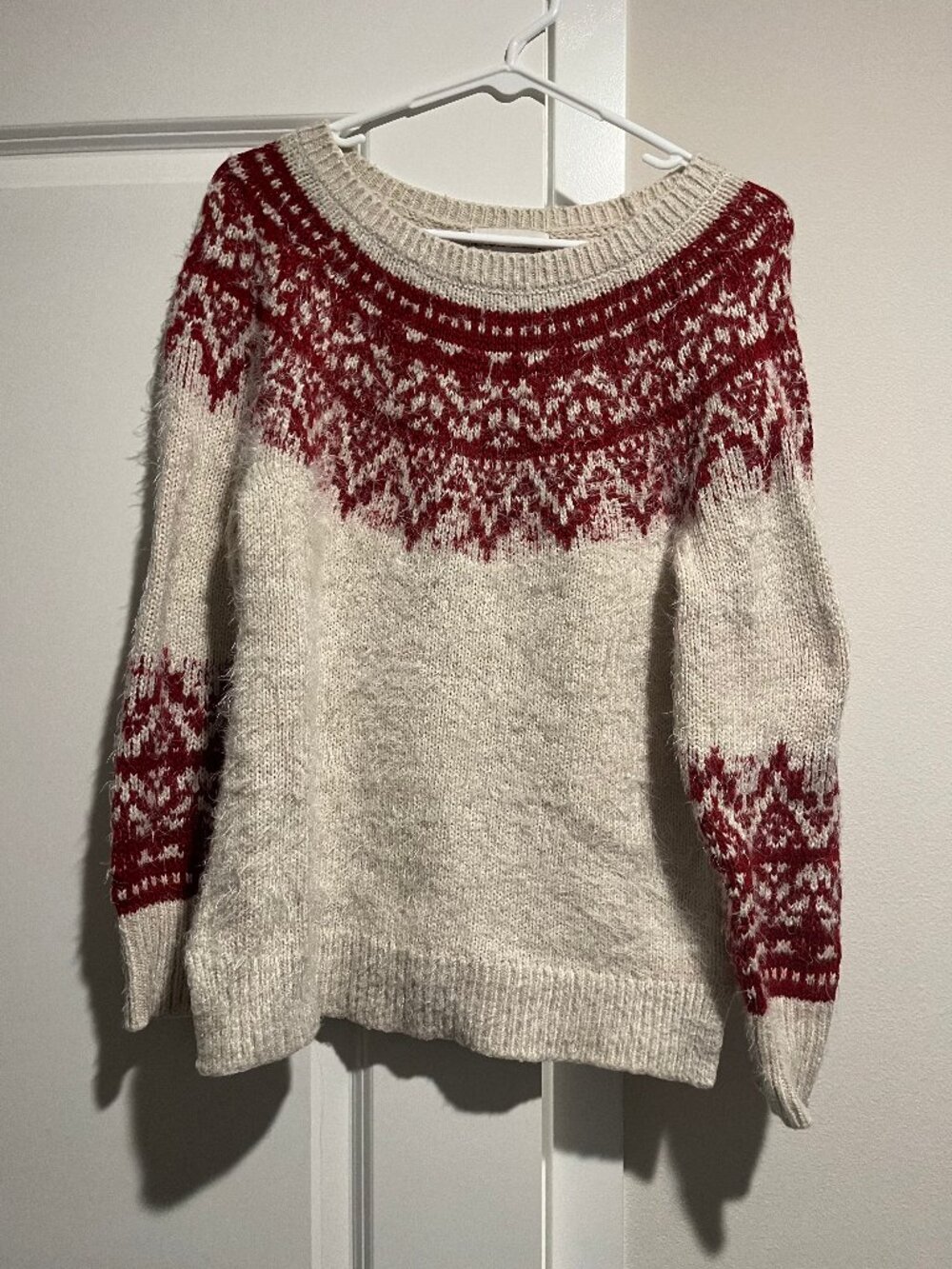 Knox Rose Nordic Eyelash Festive Holiday Sweater Size S